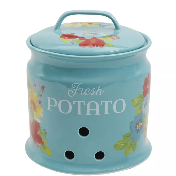 🥔NEW Pioneer Woman Breezy Blossom Potato Keeper Canister 🥔 - Picture 4 of 4